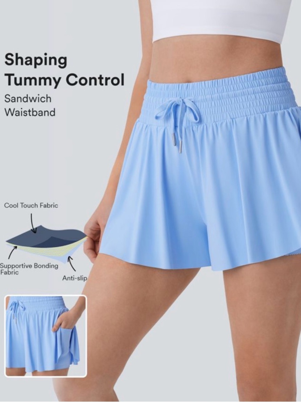 HALARA Light Blue Athletic Skort